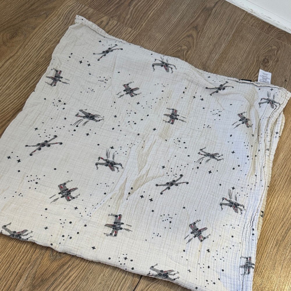 Pottery Barn Star Wars x-wing Pattern baby swaddle